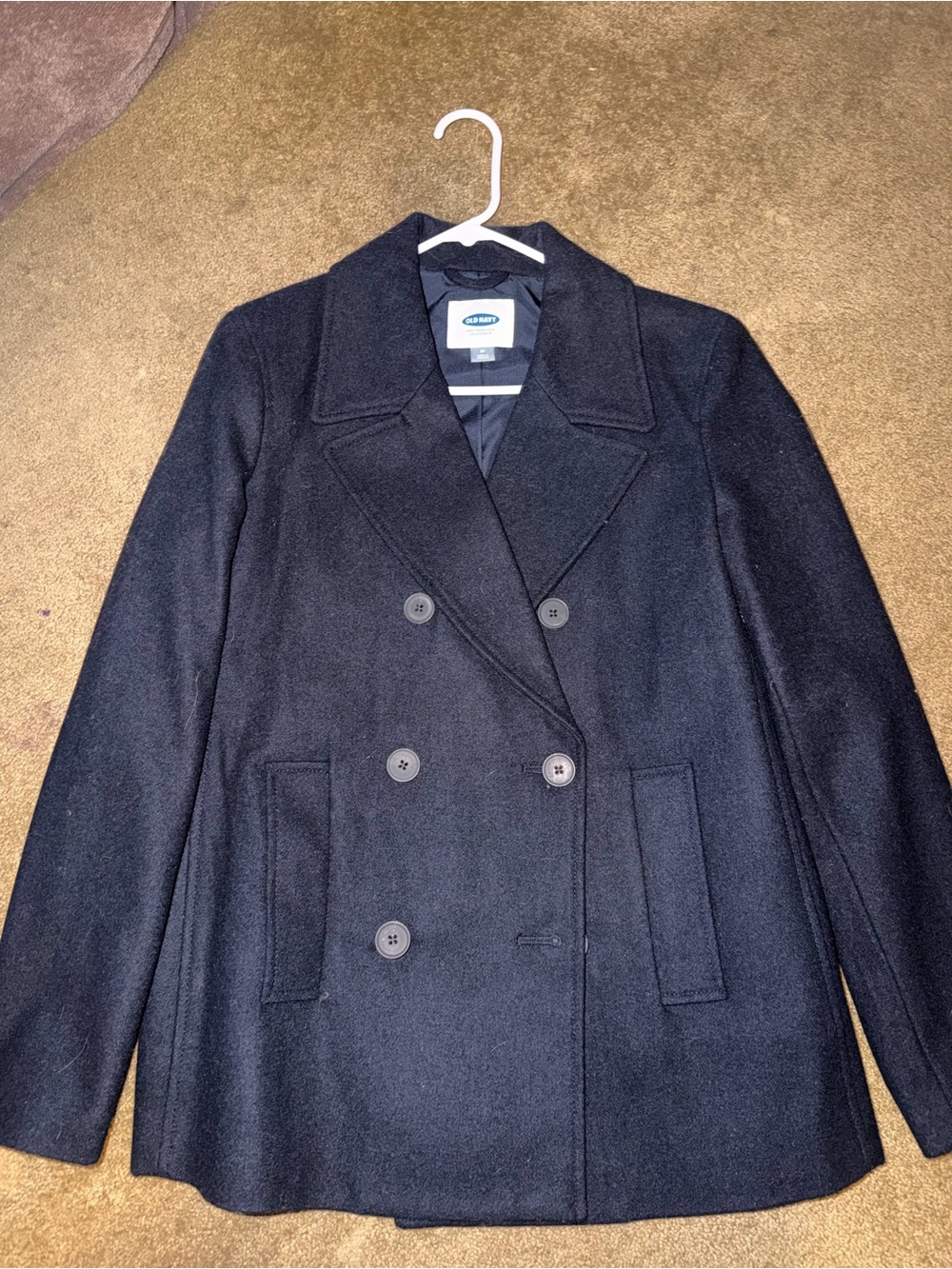 Old Navy Women's Black Double-Breasted Peacoat